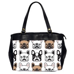 Dog French Bulldog Seamless Pattern Face Head Oversize Office Handbag (2 Sides) by Pakemis