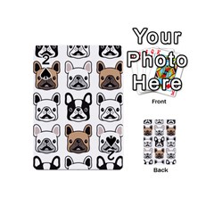 Dog French Bulldog Seamless Pattern Face Head Playing Cards 54 Designs (mini) by Pakemis