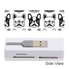 Dog French Bulldog Seamless Pattern Face Head Memory Card Reader (stick) by Pakemis