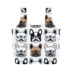 Dog French Bulldog Seamless Pattern Face Head Full Print Recycle Bag (m) by Pakemis