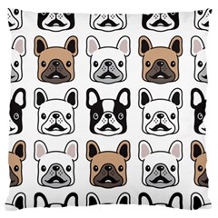 Dog French Bulldog Seamless Pattern Face Head Standard Flano Cushion Case (two Sides)