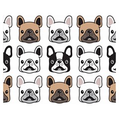 Dog French Bulldog Seamless Pattern Face Head Double Sided Flano Blanket (medium) by Pakemis