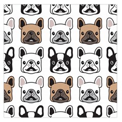 Dog French Bulldog Seamless Pattern Face Head Square Satin Scarf (36  X 36 ) by Pakemis