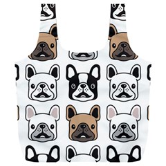 Dog French Bulldog Seamless Pattern Face Head Full Print Recycle Bag (xxxl) by Pakemis