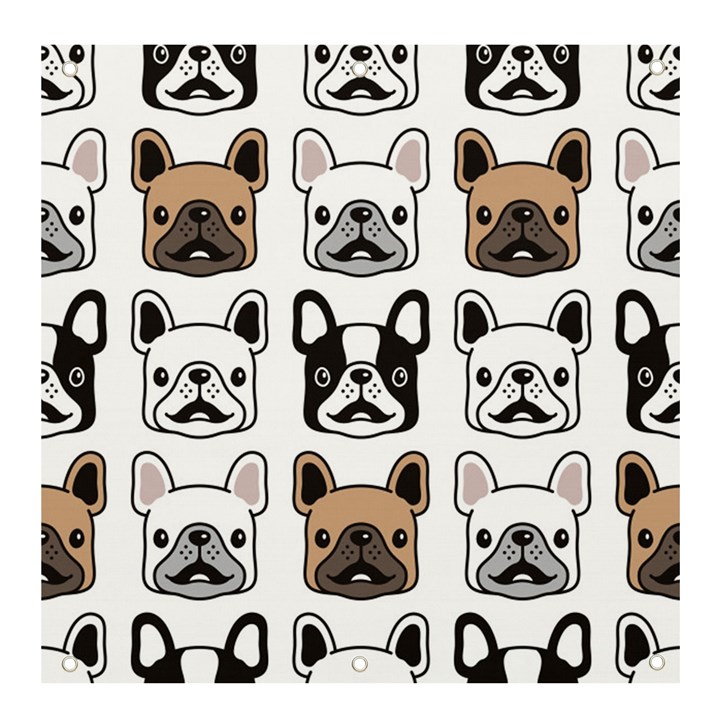 Dog French Bulldog Seamless Pattern Face Head Banner and Sign 4  x 4 