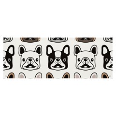 Dog French Bulldog Seamless Pattern Face Head Banner And Sign 8  X 3  by Pakemis