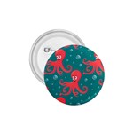 Cute Smiling Red Octopus Swimming Underwater 1.75  Buttons Front