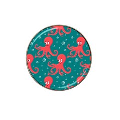 Cute Smiling Red Octopus Swimming Underwater Hat Clip Ball Marker by Pakemis