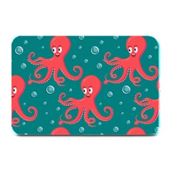 Cute Smiling Red Octopus Swimming Underwater Plate Mats