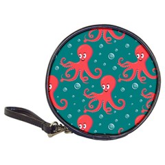 Cute Smiling Red Octopus Swimming Underwater Classic 20-cd Wallets