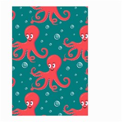 Cute Smiling Red Octopus Swimming Underwater Small Garden Flag (two Sides) by Pakemis