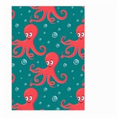 Cute Smiling Red Octopus Swimming Underwater Large Garden Flag (two Sides) by Pakemis