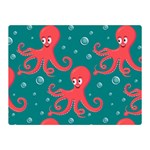 Cute Smiling Red Octopus Swimming Underwater Double Sided Flano Blanket (Mini) 35 x27  Blanket Front