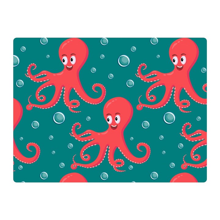 Cute Smiling Red Octopus Swimming Underwater Double Sided Flano Blanket (Mini)