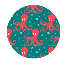 Cute Smiling Red Octopus Swimming Underwater Mini Round Pill Box (pack Of 5) by Pakemis