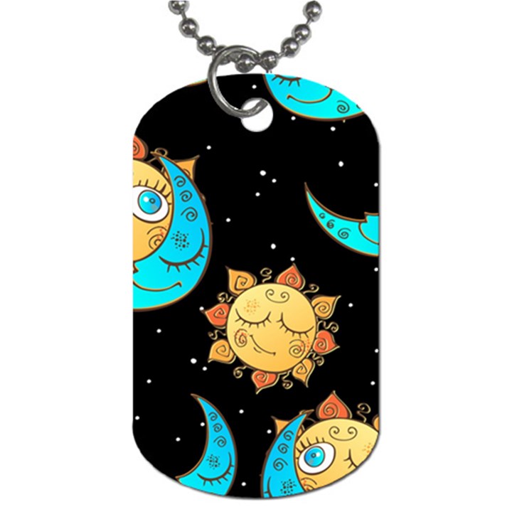 Seamless Pattern With Sun Moon Children Dog Tag (One Side)