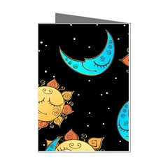 Seamless Pattern With Sun Moon Children Mini Greeting Cards (pkg Of 8) by Pakemis