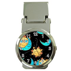 Seamless Pattern With Sun Moon Children Money Clip Watches by Pakemis