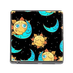 Seamless Pattern With Sun Moon Children Memory Card Reader (square 5 Slot)