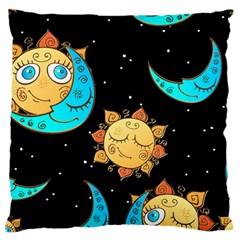 Seamless Pattern With Sun Moon Children Large Cushion Case (one Side)