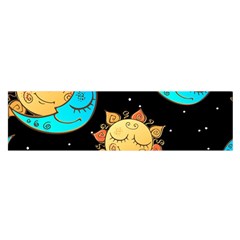 Seamless Pattern With Sun Moon Children Oblong Satin Scarf (16  X 60 )