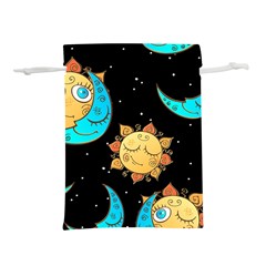 Seamless Pattern With Sun Moon Children Lightweight Drawstring Pouch (l) by Pakemis