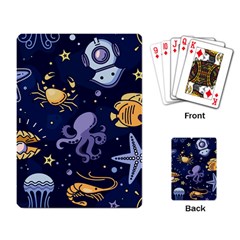 Marine Seamless Pattern Thin Line Memphis Style Playing Cards Single Design (rectangle)