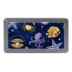 Marine Seamless Pattern Thin Line Memphis Style Memory Card Reader (mini)