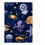 Marine Seamless Pattern Thin Line Memphis Style Small Garden Flag (Two Sides) Front