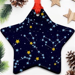 Seamless Pattern With Cartoon Zodiac Constellations Starry Sky Ornament (star)