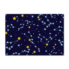 Seamless Pattern With Cartoon Zodiac Constellations Starry Sky Sticker A4 (10 Pack) by Pakemis