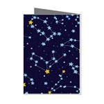 Seamless Pattern With Cartoon Zodiac Constellations Starry Sky Mini Greeting Cards (Pkg of 8) Left