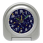 Seamless Pattern With Cartoon Zodiac Constellations Starry Sky Travel Alarm Clock Front