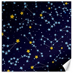 Seamless Pattern With Cartoon Zodiac Constellations Starry Sky Canvas 16  X 16 