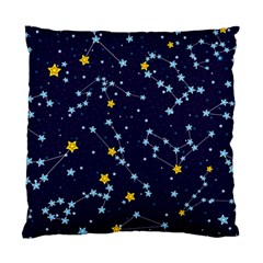 Seamless Pattern With Cartoon Zodiac Constellations Starry Sky Standard Cushion Case (two Sides)