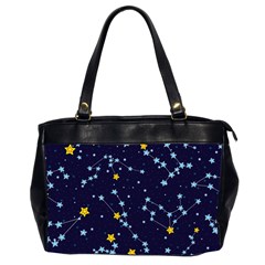 Seamless Pattern With Cartoon Zodiac Constellations Starry Sky Oversize Office Handbag (2 Sides)