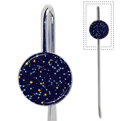 Seamless Pattern With Cartoon Zodiac Constellations Starry Sky Book Mark