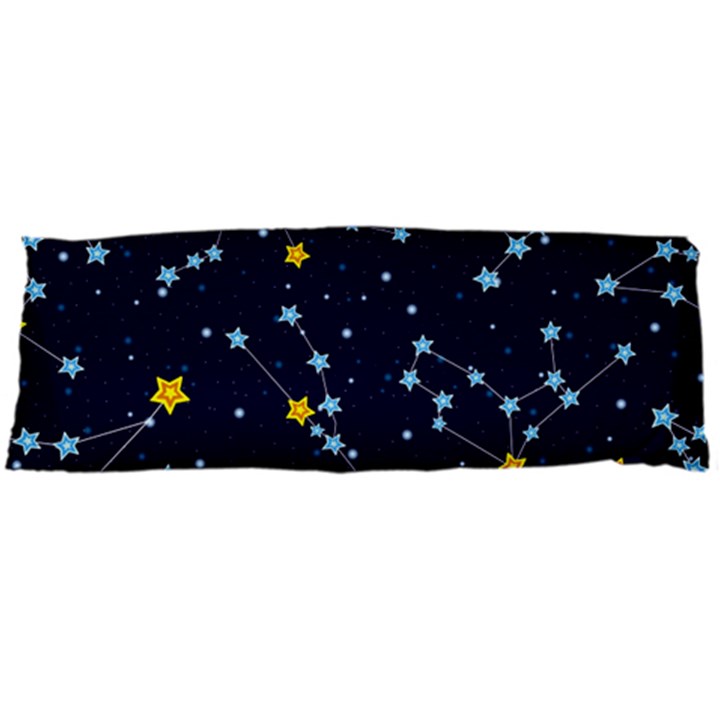 Seamless Pattern With Cartoon Zodiac Constellations Starry Sky Body Pillow Case Dakimakura (Two Sides)