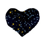 Seamless Pattern With Cartoon Zodiac Constellations Starry Sky Standard 16  Premium Flano Heart Shape Cushions Back