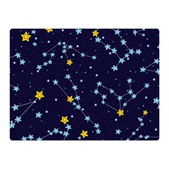 Seamless Pattern With Cartoon Zodiac Constellations Starry Sky Double Sided Flano Blanket (mini)