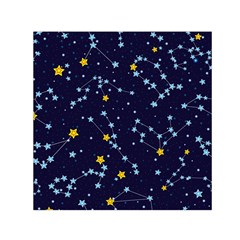 Seamless Pattern With Cartoon Zodiac Constellations Starry Sky Square Satin Scarf (30  X 30 ) by Pakemis