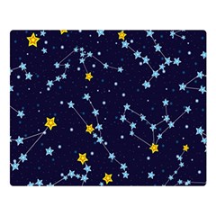 Seamless Pattern With Cartoon Zodiac Constellations Starry Sky Flano Blanket (large) by Pakemis