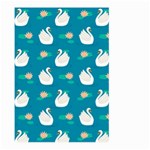 Elegant Swan Pattern With Water Lily Flowers Large Garden Flag (Two Sides) Front