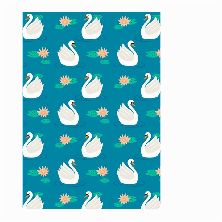 Elegant Swan Pattern With Water Lily Flowers Large Garden Flag (Two Sides)