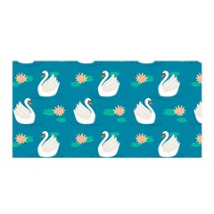 Elegant Swan Pattern With Water Lily Flowers Satin Wrap 35  X 70  by Pakemis