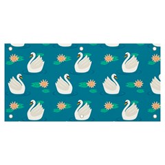 Elegant Swan Pattern With Water Lily Flowers Banner And Sign 6  X 3 