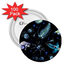 Colorful Abstract Pattern Consisting Glowing Lights Luminescent Images Marine Plankton Dark Backgrou 2 25  Buttons (100 Pack)  by Pakemis