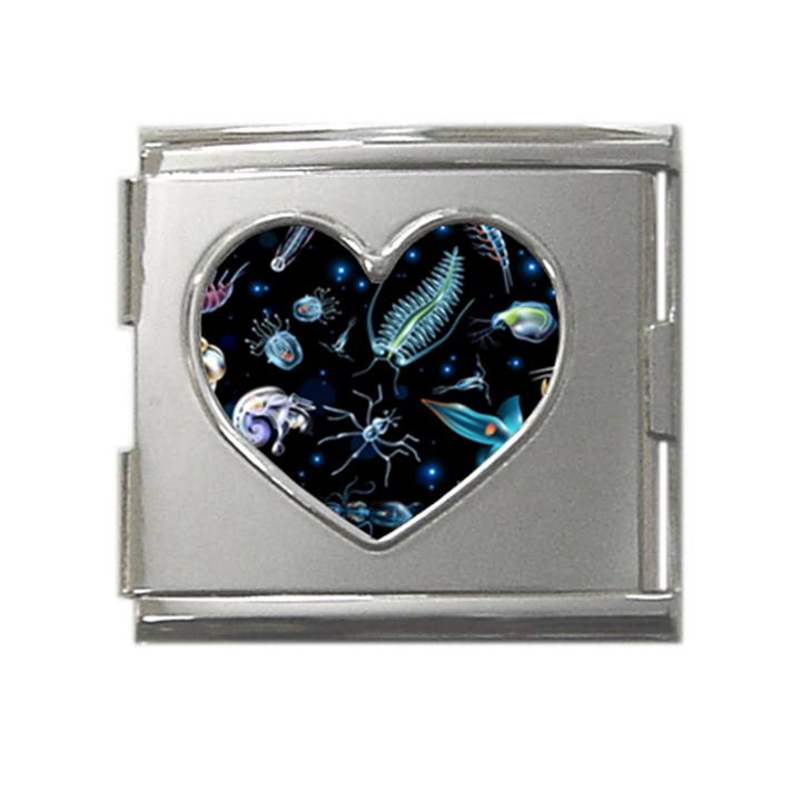 Colorful Abstract Pattern Consisting Glowing Lights Luminescent Images Marine Plankton Dark Backgrou Mega Link Heart Italian Charm (18mm)