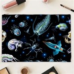 Colorful Abstract Pattern Consisting Glowing Lights Luminescent Images Marine Plankton Dark Backgrou Cosmetic Bag (XXL) Front