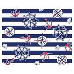 Seamless Marine Pattern Flano Blanket (medium)